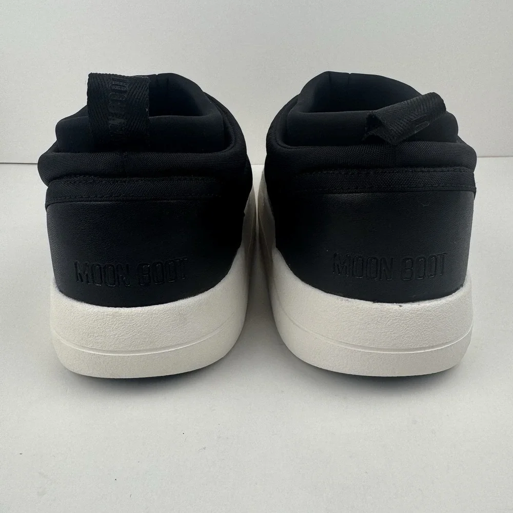 Moon Boot Black White Puffy Floral Puffy Platform Sneakers
